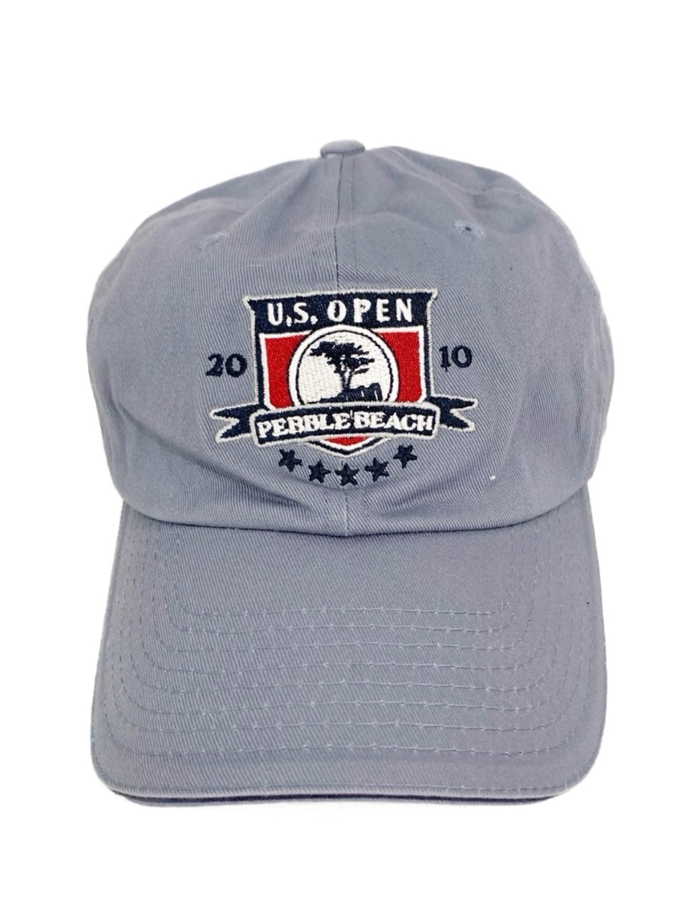 USGA US Open Pebble Beach 2010 Embroidered on Front 6 Panel Baseball Cap Gray